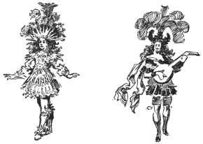 Image not available: Louis XIV (as “The Sun”) and a Courtier (as “Night”) in
the Ballet of Night.