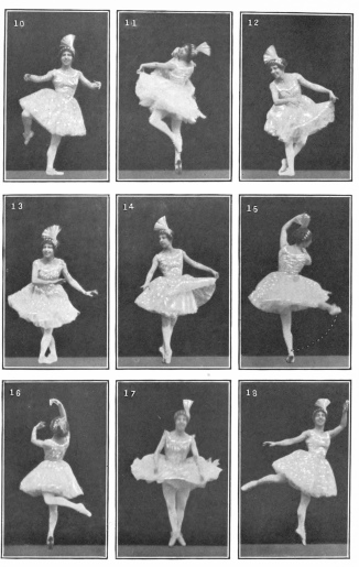 Image not available: Classic Ballet Positions (Continued)

Rond de jambe (10)—Jeté tour (11)—Pas de bourrée
(12)—Preparation for a Pirouette (13)—Position sur la pointe
(14)—A fouetté tour, inward (15)—A cabriole à derrière
(16)—Descent from an entrechat (17)—An arabesque (18)

To face page 80

