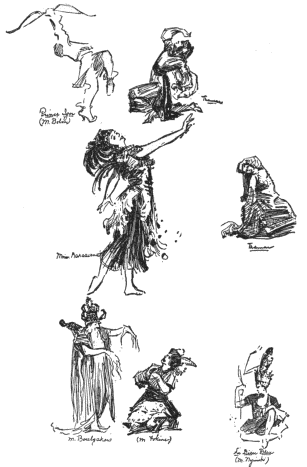 Image not available: Representative Russian Ballet Poses and Groups.

Prince Igor (M. Bolm).
Thamar (Mlle. Tchernicheva).
L’Oiseau de Feu (Mme. Karsavina).
Thamar (Mlle. Hoklova).
L’Oiseau de Feu (M. Boulgakow, M. Fokine).
Le Dieu Bleu (M. Nijinski).

(Courtesy of Comoedia Illustré.)