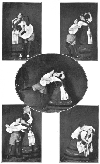 Image not available: “La Tarantella”

Opening of the dance
A turn back-to-back
A pause after rapid foot-work

