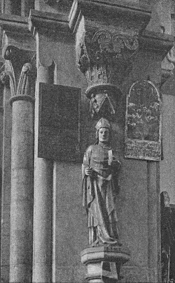 Heiliger Bischof ohne Atribute mit Stab Höhe 31cm Heiligenfigur Schutzparton 
