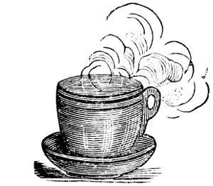 steaming teacup