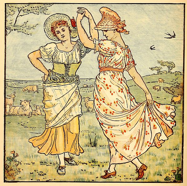 colour: two maids dancing