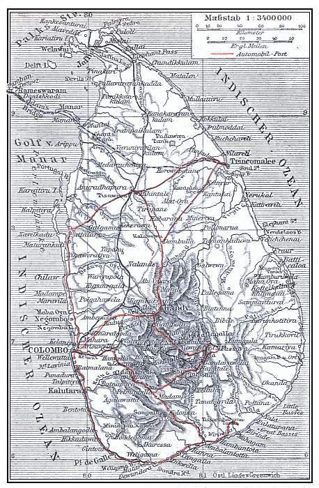 Karte von Ceylon.