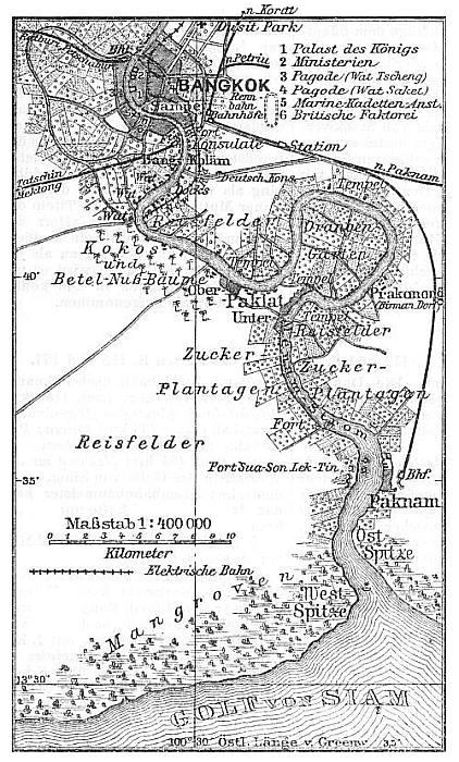 Lageplan von Bangkok.