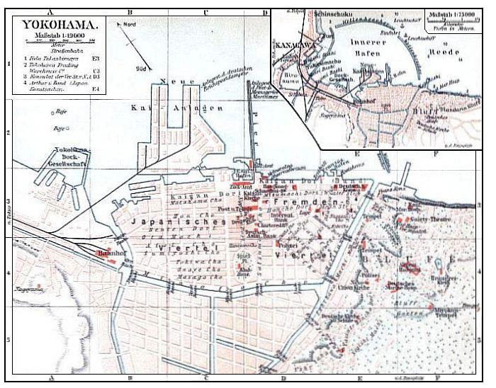 Plan von Yokohama.