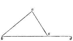 triangle with extended line