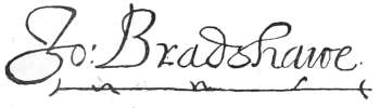 Jo: Bradshawe. (signature)