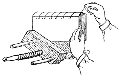 Figure 161 - Applying Paste to Reverse Side of Mull, Bookbinding