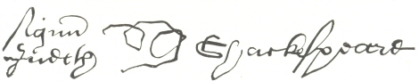 Facsimile of Mark-Signature of Judith Shakespeare, the
Poet’s Second Daughter, afterwards Mrs. Thomas Quiney