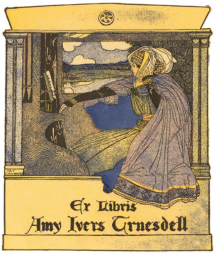 Book-plate of Amy Ivers Truesdell