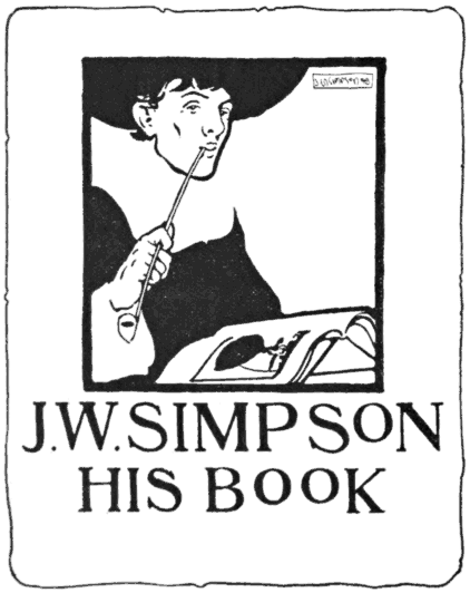 Book-plate of J. W. Simpson