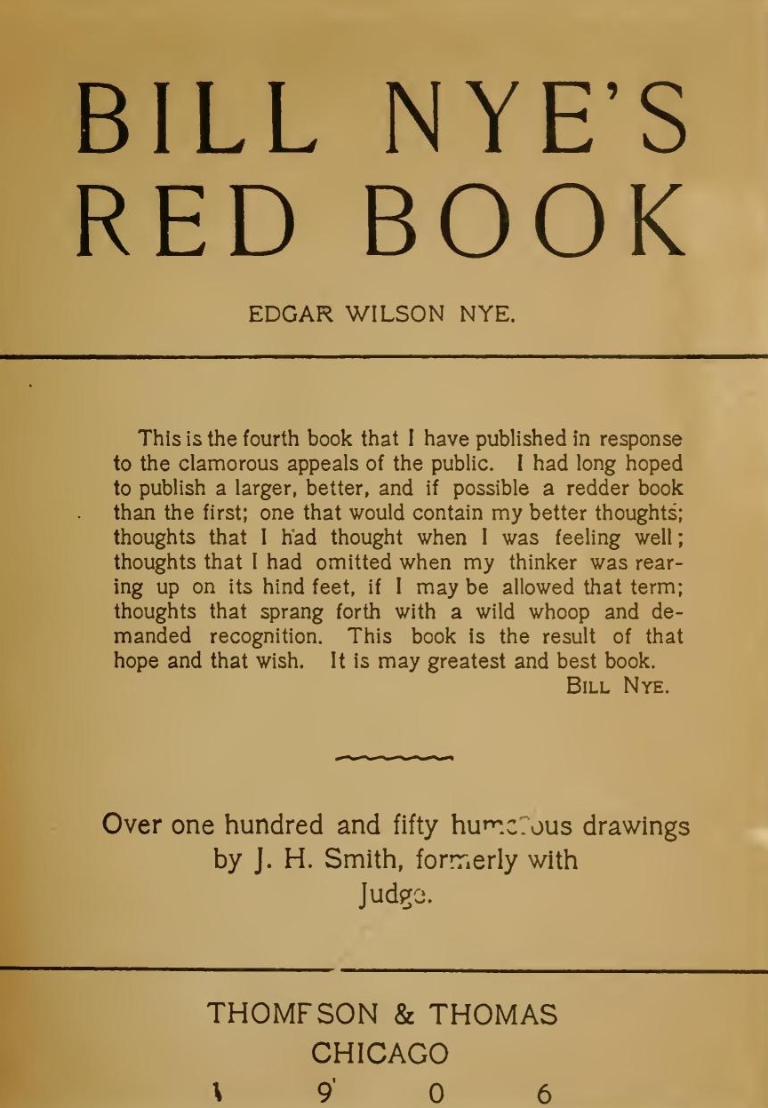 The Project Gutenberg eBook of Bill Nyes Red Book, by Edgar Wilson