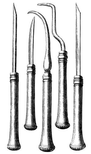 Instruments for detaching dental tartar (Fauchard).