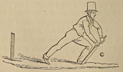 A batsman playing forward, with his left hand behind the bat