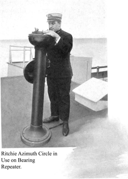 Ritchie Azimuth Circle in
Use on Bearing Repeater.