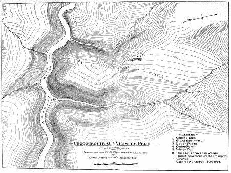 Image unavailable: Choqquequirau & Vicinity, Peru.
Drawn by C. W. Drysdale
From
Measurements and Photographs taken Feb. 7, 8, 9, 10, 1909
by
Dr. Hiram Bingham and Clarence Hay Esq.