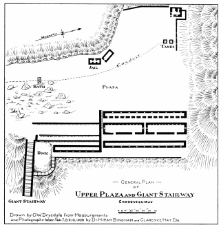 Image unavailable: General Plan
OF
Upper Plaza and Giant Stairway
Choqquequirau


Drawn by C. W. Drysdale from Measurements and Photographs taken Feb. 7,
8, 9, 10, 1909 by Dr. Hiram Bingham and Clarence Hay Esq.
