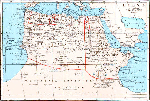 Map: LIBYA Secundum PTOLOMÆUM, A.C. 130