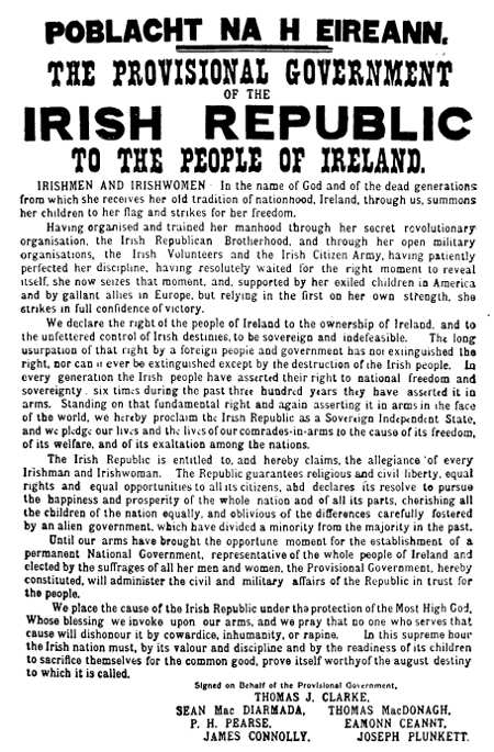 THE PROCLAMATION OF THE IRISH REPUBLIC