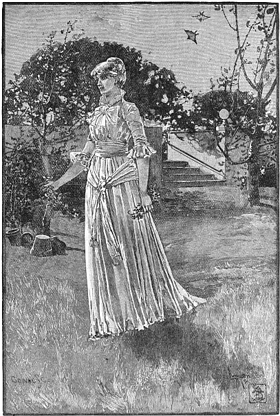 woman walking in garden