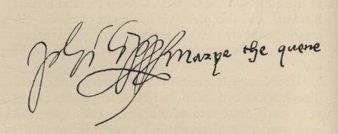 Signature: Marye the queene