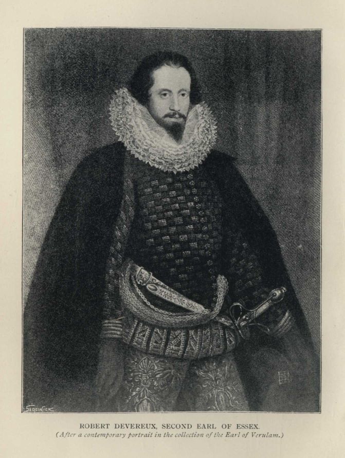 ROBERT DEVEREUX, SECOND EARL OF ESSEX. (After a contemporary portrait in the collection of the Earl of Verulam.)