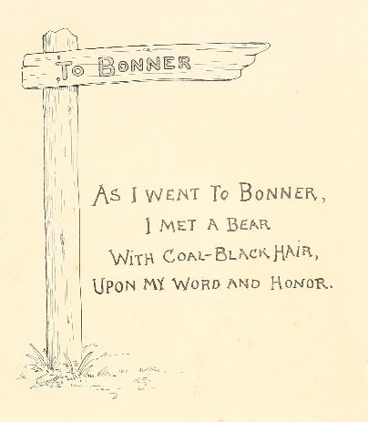 poem with signpost that says "To Bonner"