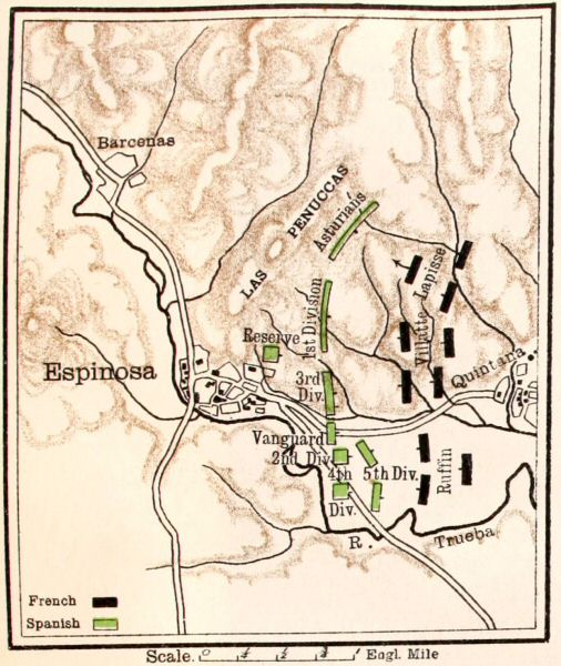 Map of battle of Espinosa