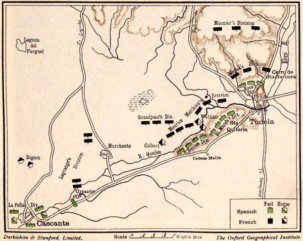 Map of the battle of Tudela