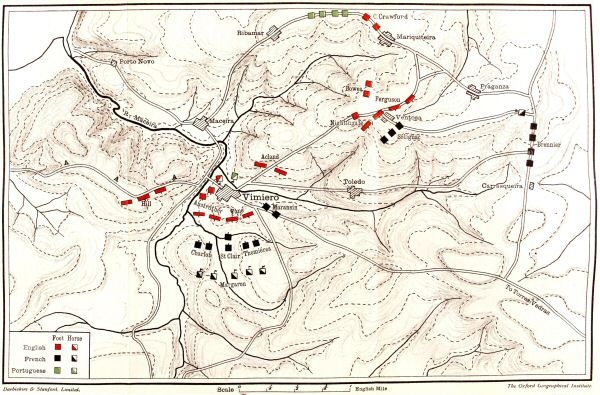 Map of the battle of Vimiero