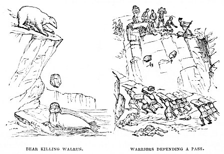 Image unavailable: BEAR KILLING WALRUS.
WARRIORS DEPENDING A PASS.