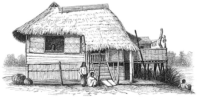 Bambushaus in der Vorstadt Trozo.