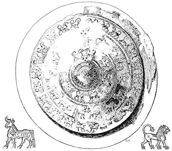 Fig. 124. Bronze Shield from Toprak Kala (British Museum).