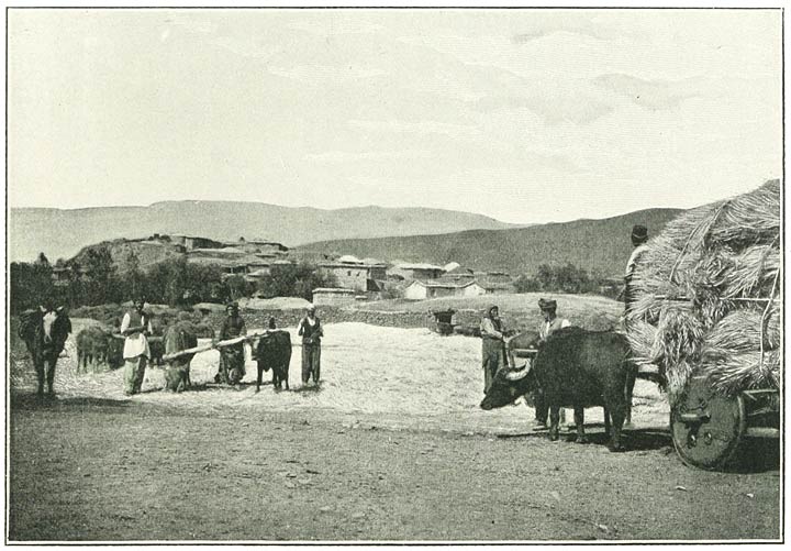 Fig. 191. Armenian Village of Gundemir: Bingöl Cliffs in the background.