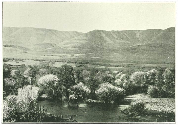 Fig. 192. The Bingöl Cliffs with the Head Waters of the Bingöl Su from the Village of Chaghelik.