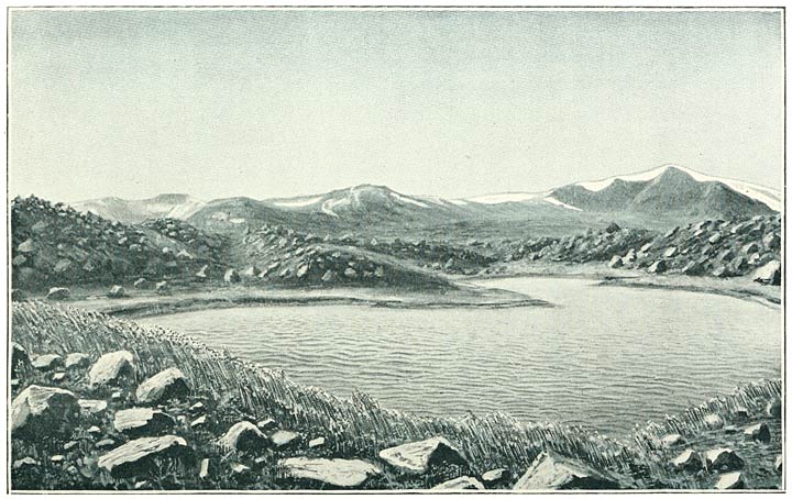 Fig. 193. The so-called Crater of Bing&ouml;l from about the centre of the Moraine from Kara Kala