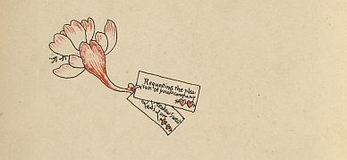bird carrying two invitations