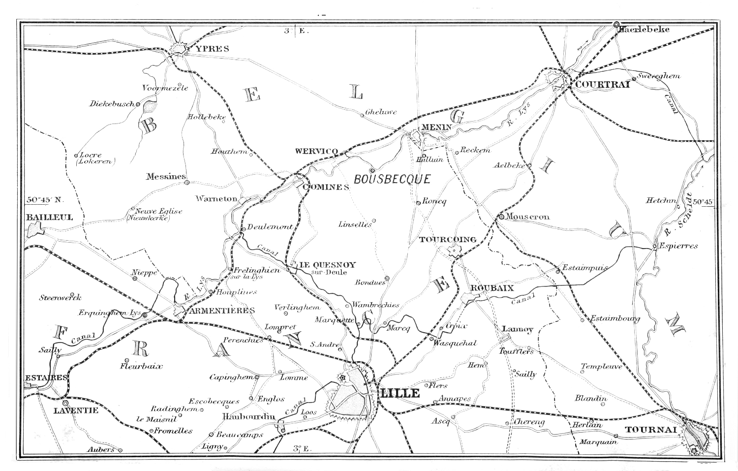 MAP OF THE NEIGHBORHOOD OF BOUSBECQUE