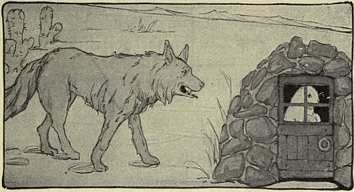 Wolf at Prairie Dog's door
