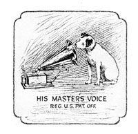 Dog listening to Victrola