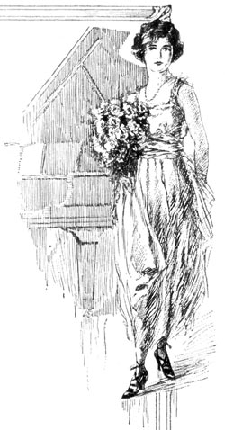 Woman holding flowers standing by piano