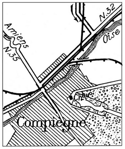 Map of Compigne.