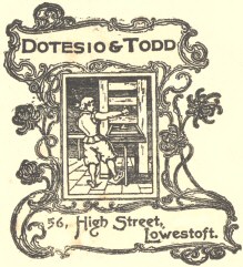 Decorative graphic of Dotesio & Todd, 36 High Street,
Lowestoft