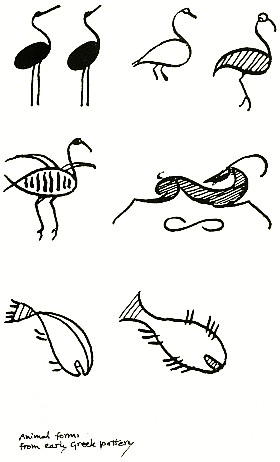 Animal forms from early Greek pottery