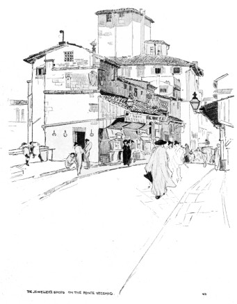 Image unavailable: THE JEWELLERS' SHOPS ON THE PONTE VECCHIO.