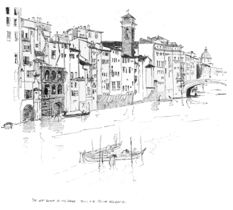 Image unavailable: THE LEFT BANK OF THE ARNO—from the PONTE VECCHIO.
