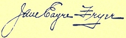 Jane Eayre Fryer's signature