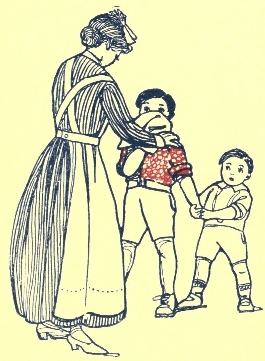 two boys and nurse