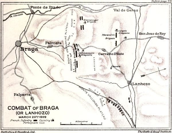 Map of the combat of Braga or Lanhozo